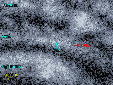 The location of the Gamma Cygni Nebulae