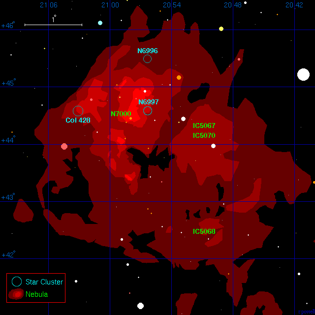 A map of the North America Nebula
